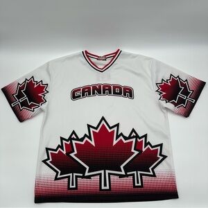 Canada Leaf Hockey Jersey Shirt Teepee Sports‎ Men’s Size Medium M Red White